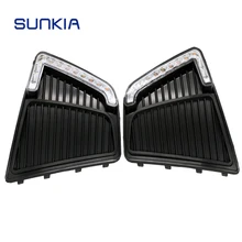 Sunkia стайлинга автомобилей светодиодный drl дневные Бег противотуманная определенным для Hyundai ix25 creta 2015 с желтыми поворотник функция