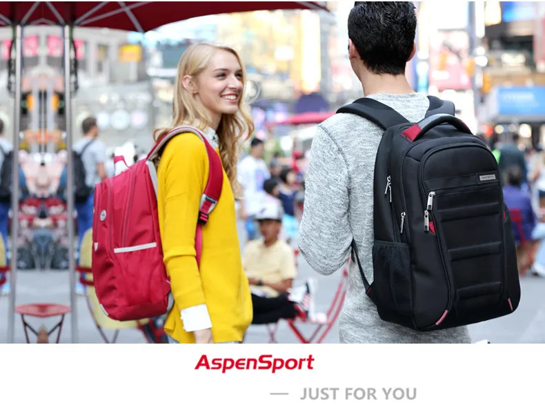 AspenSport, мужские рюкзаки для ноутбука 15-17 дюймов, школьные сумки для компьютера, для мальчика, для путешествий, водонепроницаемые, противоугонные, для ноутбука, черные