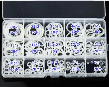 

oring 15 sizes gasket CS=1mm - 2 mm Silicone Transparent 250pcs-260pcs MVQ Point Assortment Kit with Box oring For Home Tools