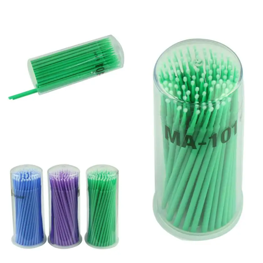 

New Top Fashion 100pcs Eyelash Extension Micro Brushes Disposable Individual Applicators Mascara Suitable for Salon and home use