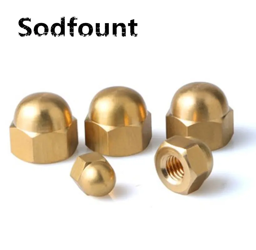 

5pcs/lot Cover type copper nuts M3 M4 M5 M6 M8 M10 M12 Ball head copper cover nuts