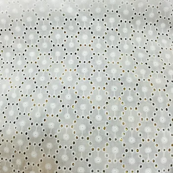 

(1yard)100% cotton copper white Embroidery fabric material for wedding party lace