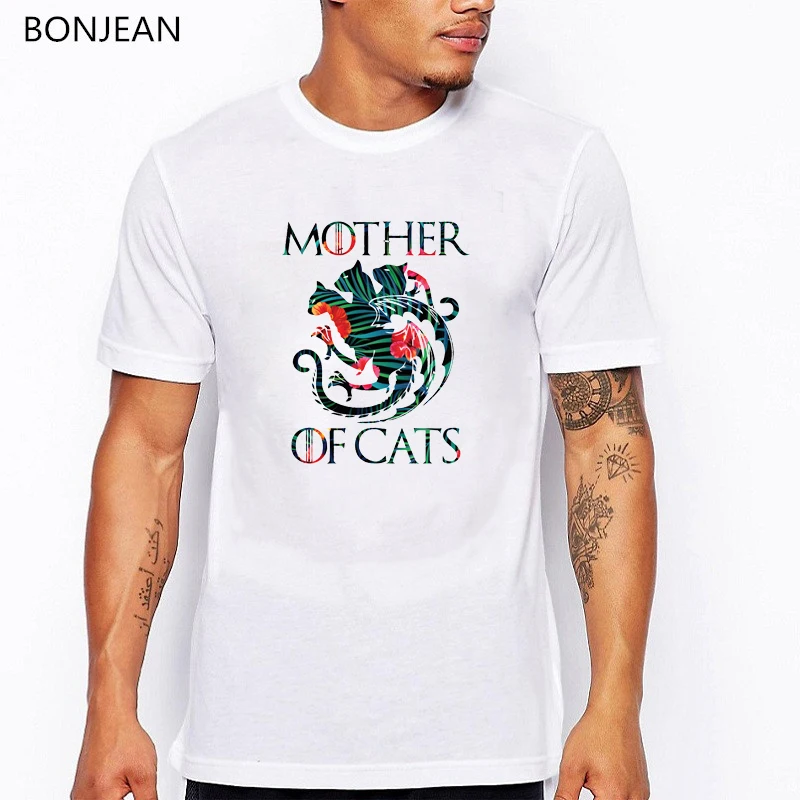 

Dracarys tshirt homme Game of thrones T-Shirt Mother of Dragons dogs cats Vintage T shirt Camisetas hombre top Men Clothing 2019