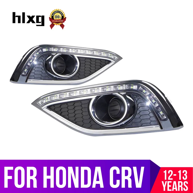 hlxg 2pcs 12/24 LED Car Daytime Running Lights For Honda CRV 2012 2013