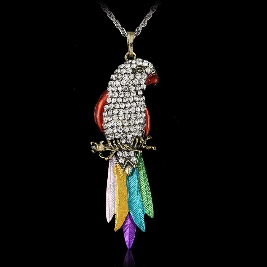 Длинные ювелирные изделия, украшение на свитер, ожерелье новая птица кулон Изысканные Красочные Подвески модное ожерелье для женщин