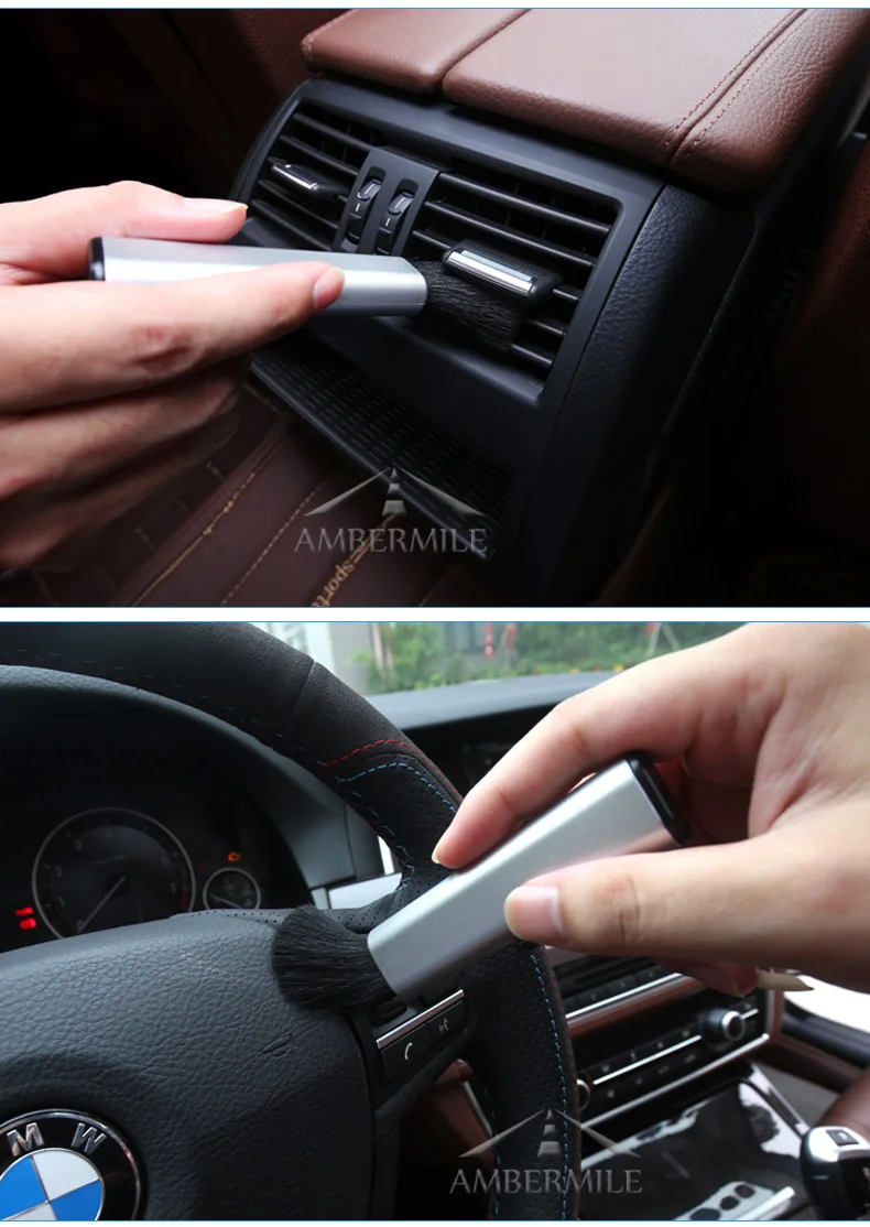 AMBERMILE Car Air-conditioning Outlet Cleaning Brush Air Outelt Vents Dusting Brush for Mini Cooper R56 F56 R50 R53 Accessories (8)