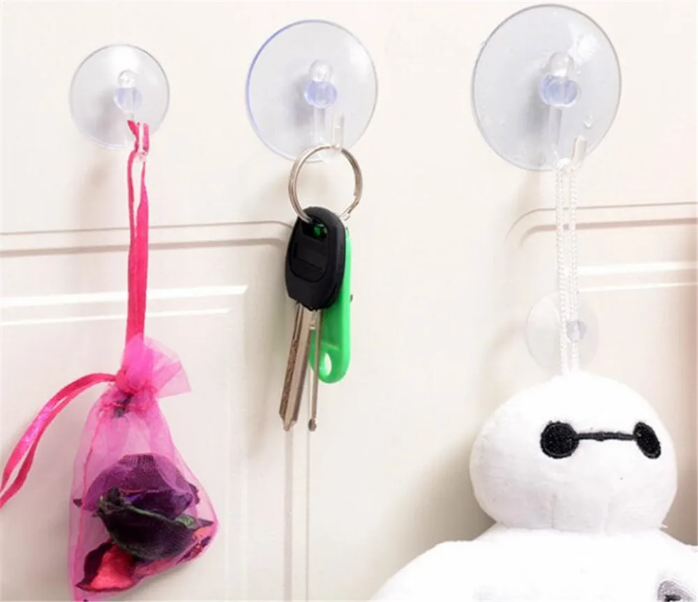 

Strong Transparent Suction Cup Sucker Wall Hooks Hanger Strong Attached to Any Smooth Surface Set Hanger Kitchen Bathroom