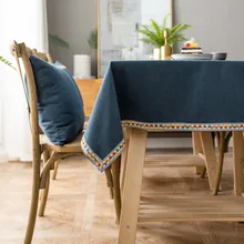 Colorido bordado decoração sólida toalha de mesa pastoral estilo casa jantar mesa pano multitamanhos retângulo mesa roupas mantel mesa
