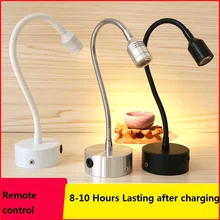 1 Вт/3 Вт подзарядка дистанционного точечного света, 10-50 см гибкая трубка, ювелирный шкаф пульт дистанционного управления беспроводной светодиодный аккумулятор Показать свет