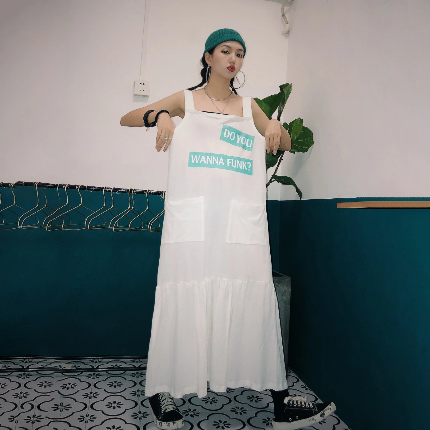 

Jasmine Harbor Tide Letter Paste Design Loose Fish Tail DRESSES WOMEN DRESS