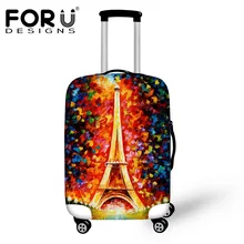 FORUDESIGNS, эластичные Защитные чехлы для багажа, 3D Рисунок Эйфелевой башни, водонепроницаемый пылезащитный чехол для 18-30 дюймов, чехлы для чемоданов