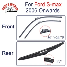 Kit de Caucho de Silicona Delantero Y Trasero Limpiaparabrisas Para Ford s-max 2006 En Adelante, Limpiaparabrisas Accesorios Del Coche