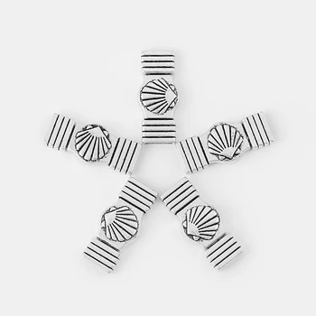 

5 Sets Flat Strong Magnetic Clasp Carved Shell Shape For 10*2mm Flat Leather Cord DIY Jewelry Making Fingdings