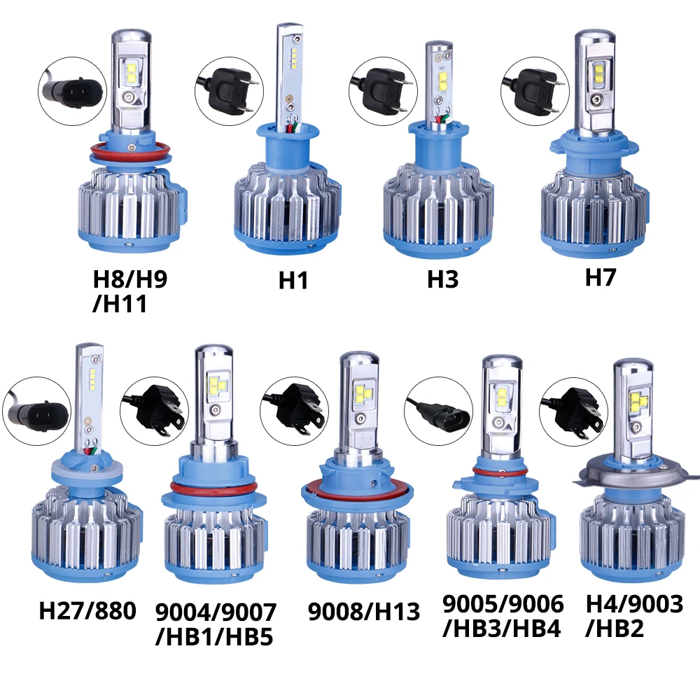 TC-X 2 лампы/комплект Свет автомобиля H4 Hi Lo луч светодиодные фары лампы H7 H1 H11 9006 9005 H27/880 авто лампы фары 6000 К свет