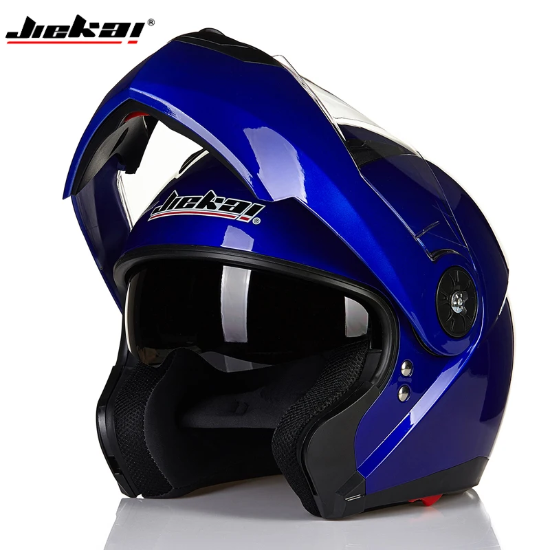 Мотоцикл JIEKAI шлемы с двойным козырьком из углеродного волокна Moto Casco модульный откидной шлем DOT одобренный 115 гоночные мотокроссные шлемы - Цвет: 4