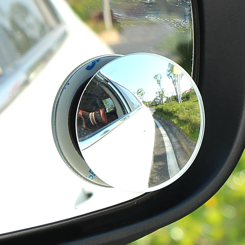 2pcs Car 360 Degree Framless Blind Spot Mirror Wide Angle Round Convex Mirror Small Round Side Blindspot Rearview Parking Mirror