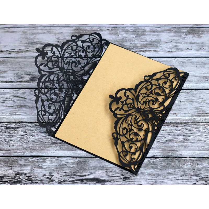  10Pcs/1Lot Wedding Invitations Card Laser Cut Lace Openwork Invitation Cards White Elegant Pattern  - 32954581760