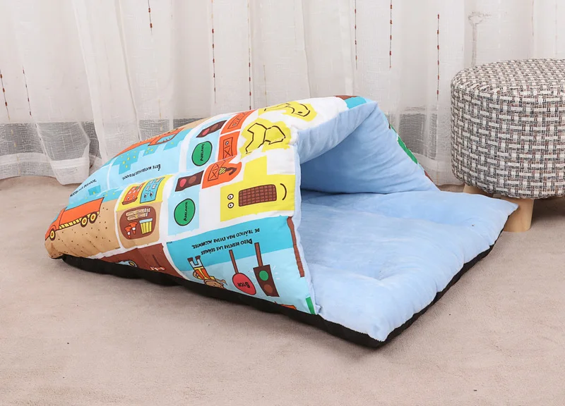 DannyKarl Pet товары House коврик с принтом мягкий спальный мешок квадратный Cat решетки и мультфильм питомник собачьи будки зима теплая собака