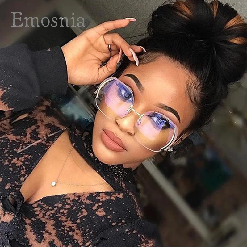 

Emosnia Fashion Oversized Rimless Sunglasses Women 2017 Classic Brand Designer Sun Glasses For Mens And Womens Big Frame Eyewear