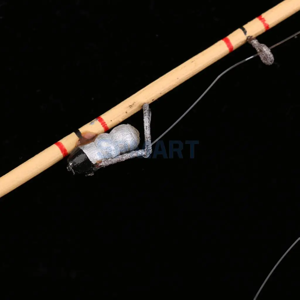 1/12 Scale Dollhouse Miniature Fishing Rod Pole Fishing Tool Model Toy for 12th Dolls House Decoration Accessories