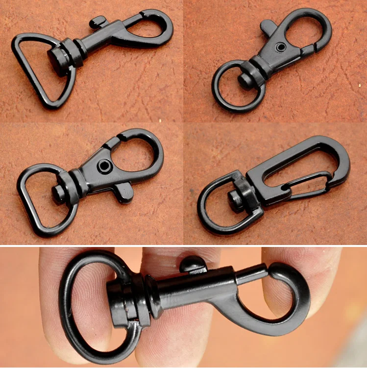 Free Shipping Black Small Metal Swivel Clips 5pcs 9 20mm Trigger Style
