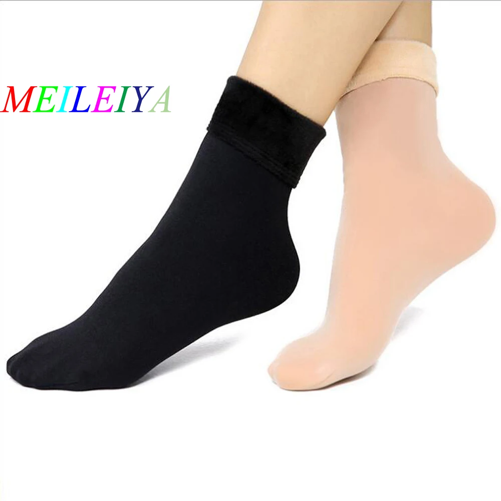 

MEI LEI YA 1 Pair = 2 Pieces autumn And Winter New Women's Socks Plus Velvet Thick Socks Casual Home Floor Socks Warm Socks