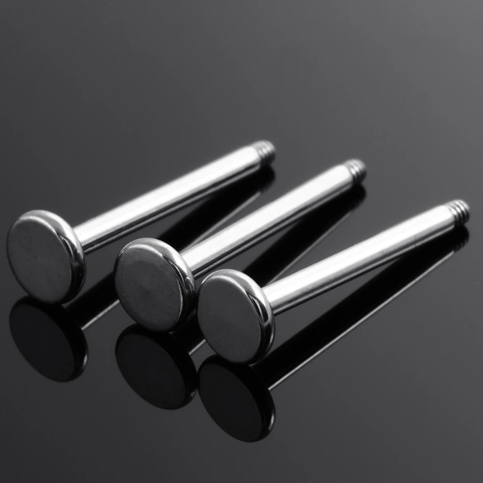 50pcs/lot G23 Titanium Labret Bar Replacement Parts Screw Thread Head 16g 14g Gauge For Lip Ring Piercing Body Jewelry