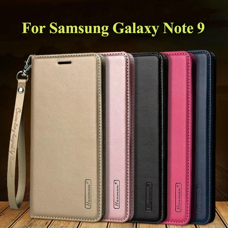 Hanman флип раскладный кожаный чехол для Samsung Galaxy Note9 бизнес веревка подвешивания