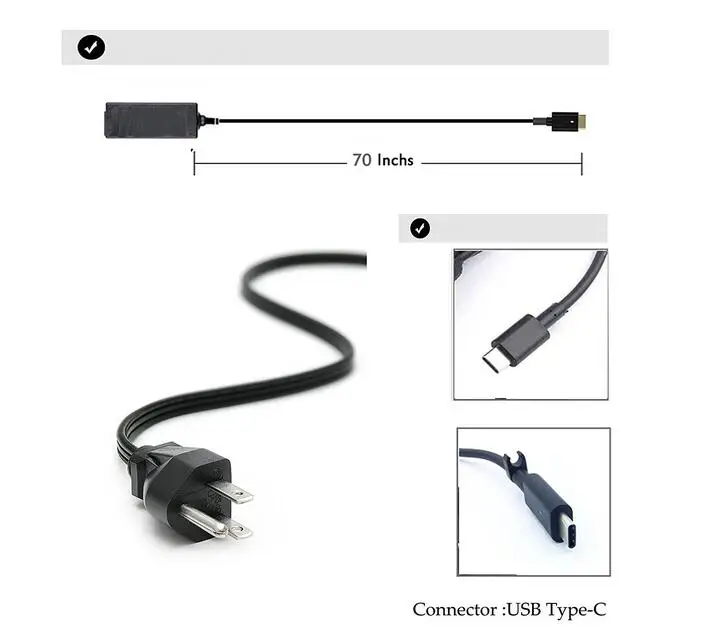 45W 20 V/5 V 2.25A/2A USB-C type C адаптер переменного тока для ноутбука Dell XPS 12 9250& Latitude 7370 7275& Venue 8 pro/10 pro 5056