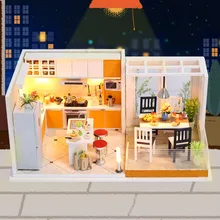 iiE CREATE Dollhouse K032 Livable Miniature DIY Kit With Lights And Dust Cover