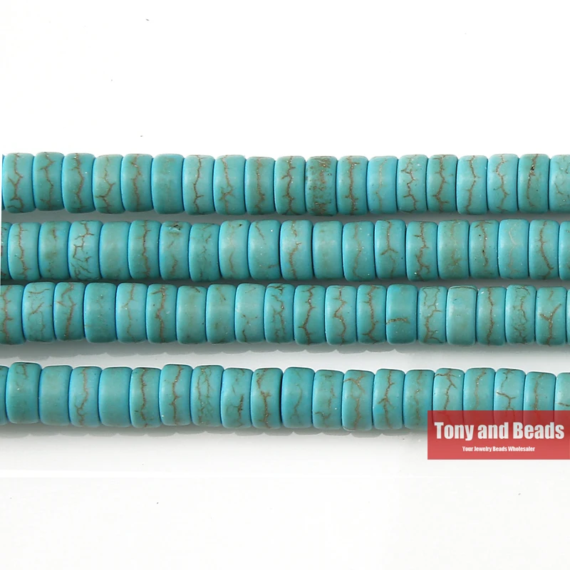 

Free Shipping Howlite Turquoises Heishi Beads 15" Strand 4 6 8 MM Pick Size For Jewelry Making No.TB8