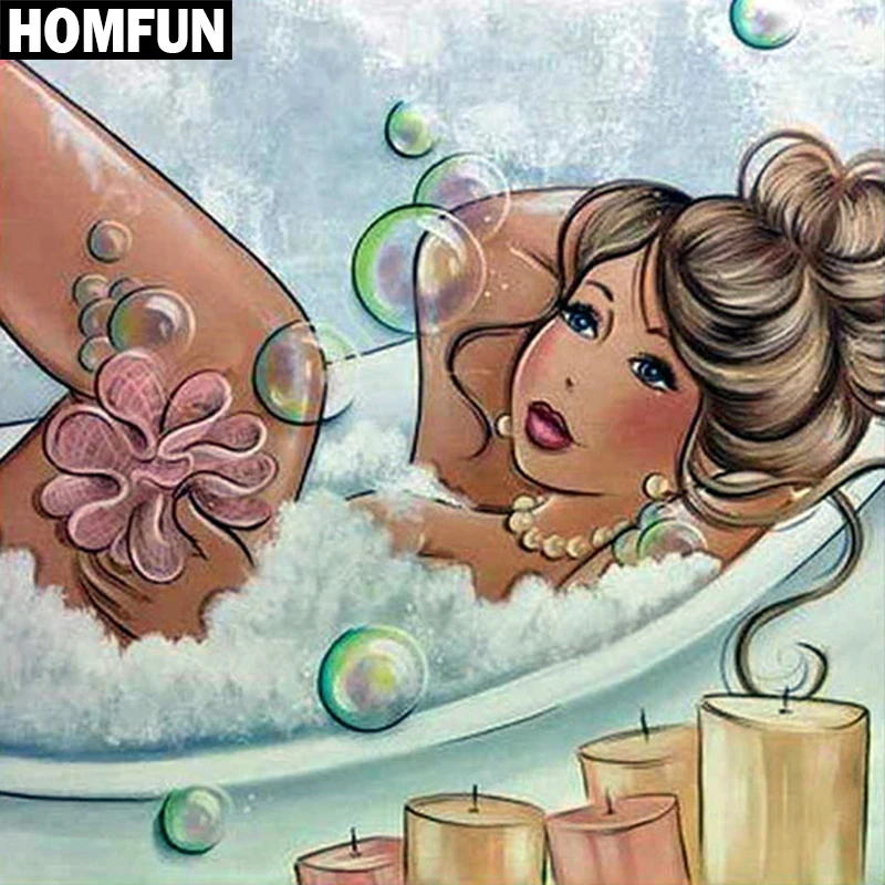 Картина для алмазной вышивки HOMFUN A06330 алмазная 5D Вышивка полная женщина полное