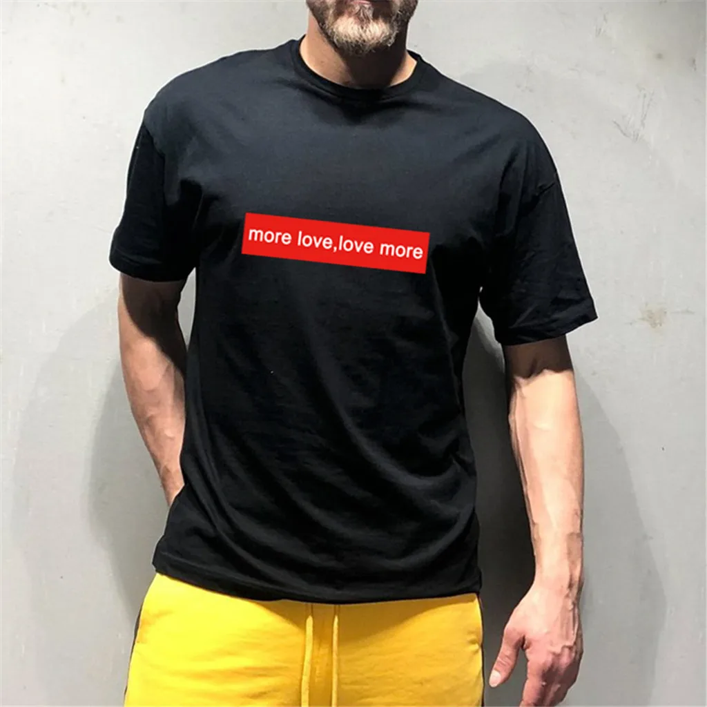 t shirt men t shirt tshirt streetwear stranger things 2019 Fashion Short Sleeve Men's Casual Solid Color Letter Print Tee Z4