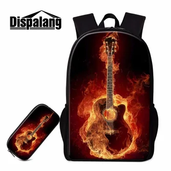 

Dispalang Primary Students Schoolbag Pencil Bag combination Art Backpack for teens pretty School Bookbags Design music pattern