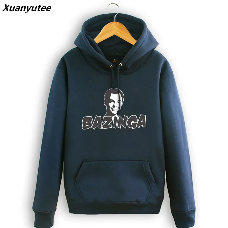 Xuanyutee Bazinga мужские толстовки флисовые хлопковые пуловеры с принтом TBBT Sheldon Cosplay EU S