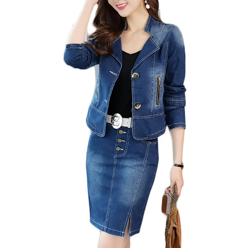 skirt and jean jacket set