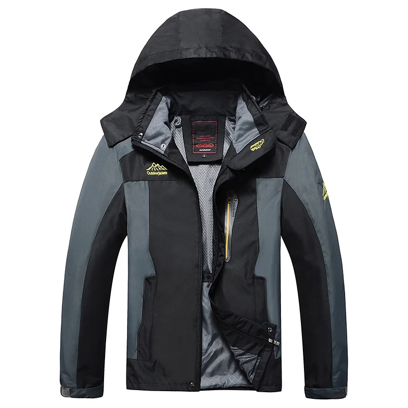 

Jacket Men Windproof waterproof Casual Hooded Jackets Autumn Winter Windbreaker Male Coats Sportwear Outwear Plus Size7XL 8XL