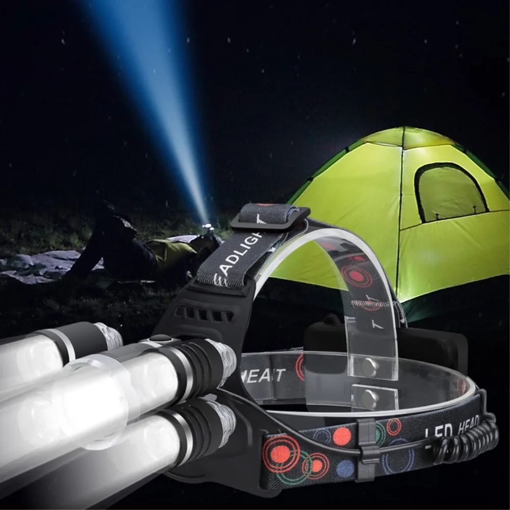50000Lm ZOOM LED Headlamp Head Flashlight Rechargeable 18650 T6 Led Head Lamp Torch Headlight for Fishing Hunting Camping
