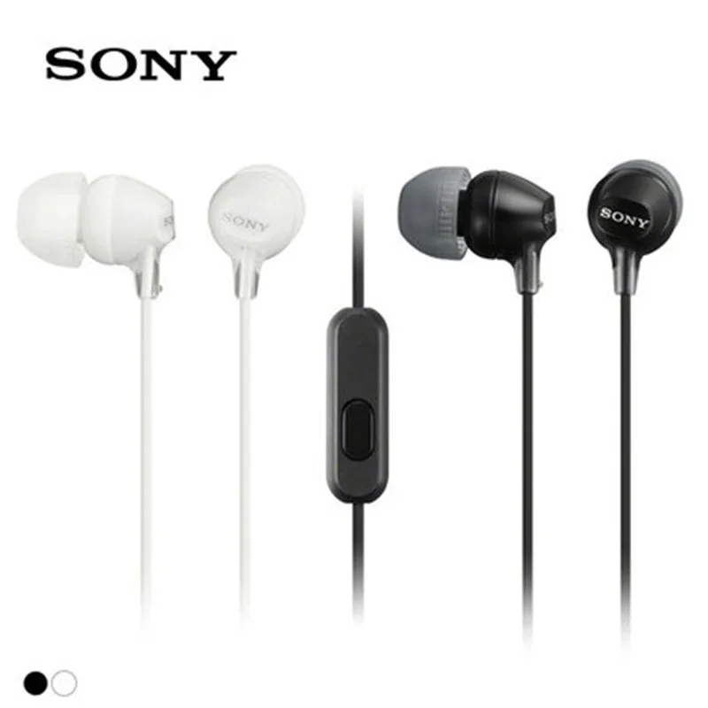 Sony MDR-EX15AP 3,5 мм проводные наушники-вкладыши сабвуфер стерео наушники Hands-free с микрофоном для Iphone sony oneplus Xiaomi huawei