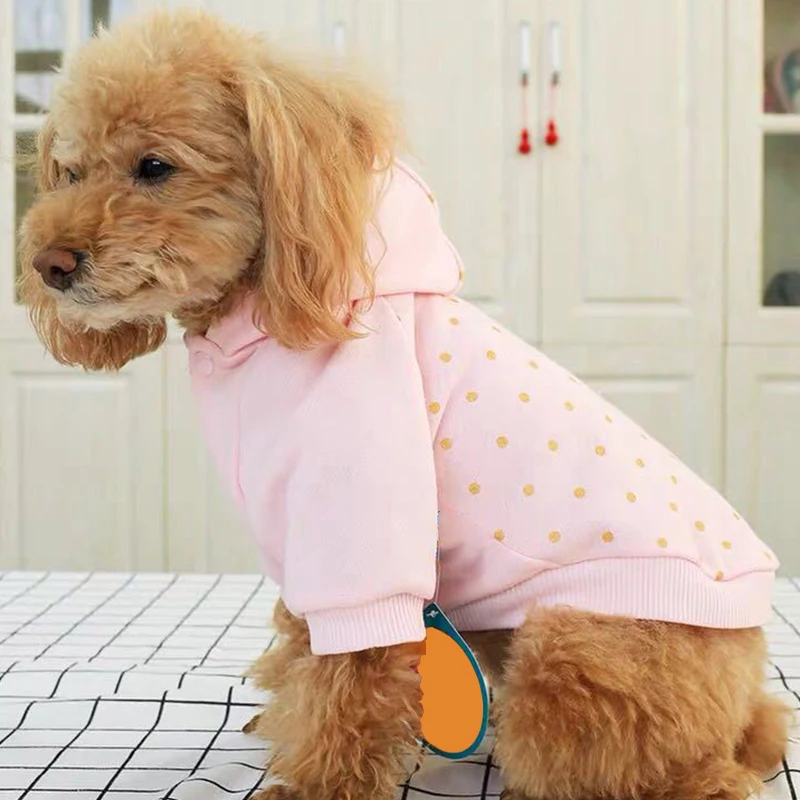 Весенне-осенняя одежда для собак, Толстовка для собак в горошек, куртка для собак, одежда для собак, костюм, французская одежда для бульдога, чихуахуа