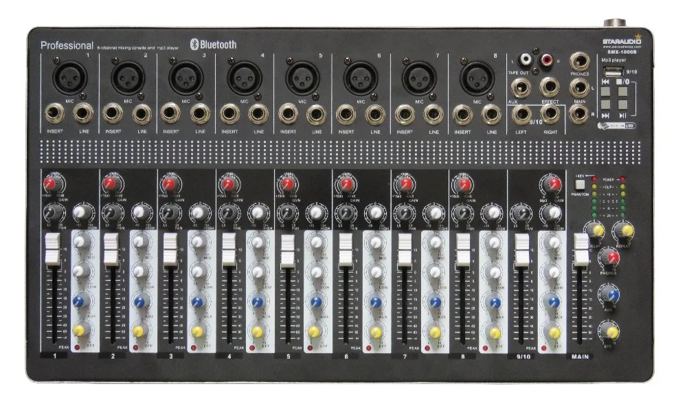 STARAUDIO Pro DJ Stage KTV 10Ch Миксер с USB Bluetooth Mp3 SMX-1000B | Электроника