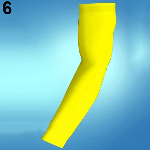 Спортивная нарукавная велосипедная эластичная рука длинная защита рукавов Защитная крышка - Цвет: Yellow