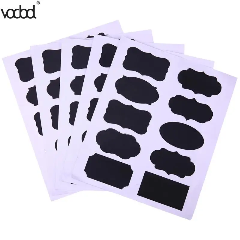 

50Pcs/Set Chalkboard Blackboard Sticker Craft Kitchen Jar Organizer Windows Cup Can Storage PVC Memo Lables Office Stationery