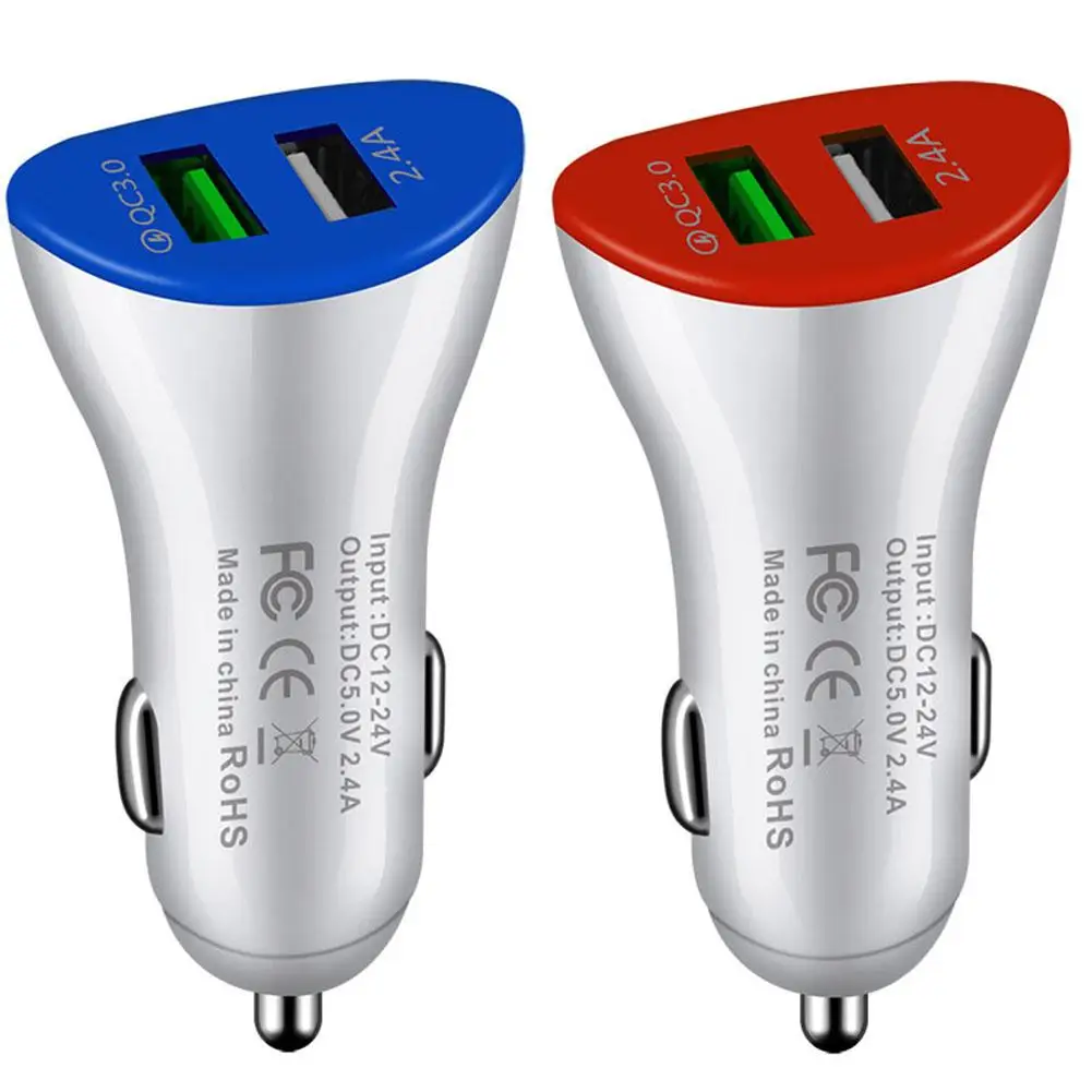 

Portable DC 5V 2.4A Quick Charging Dual USB Ports Car Charger for Phone Tablet Intelligent Charge
