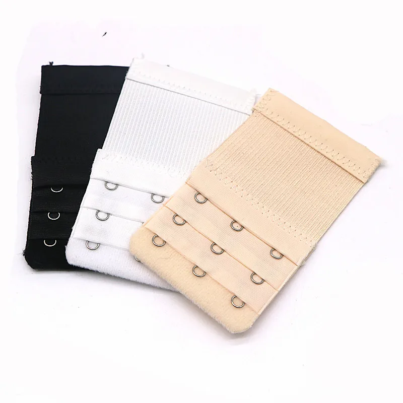 

10Pcs Women Bra Strap Extender 3 Rows 3 Hooks Nylon Bra Extenders Elastic Adjustable Clasp Bar Strap Connector Bra Accessories