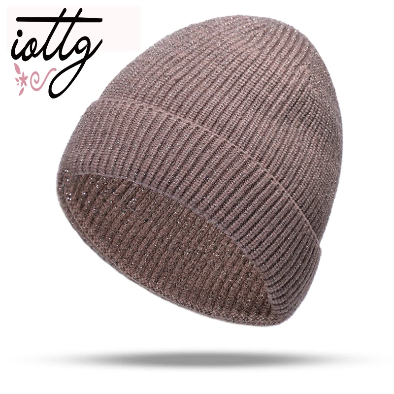 

IOTTG Women Skull Beanies Women Hat Winter Wool Keep Warm Knitted Hats French Style Crochet Turban Bonnet For Female