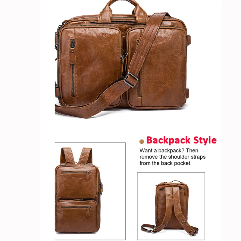 WESTAL Men's Leather Briefcase Bag for Document Laptop Bags 14 Men's Business Bag Leather Messenger Computer Briefcase Totes 432