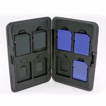 Портативная коробка для хранения карт памяти Чехол Держатель Серебряный пластик 16 слотов(8+ 8) для Micro SD/SDHC/SDXC карта памяти