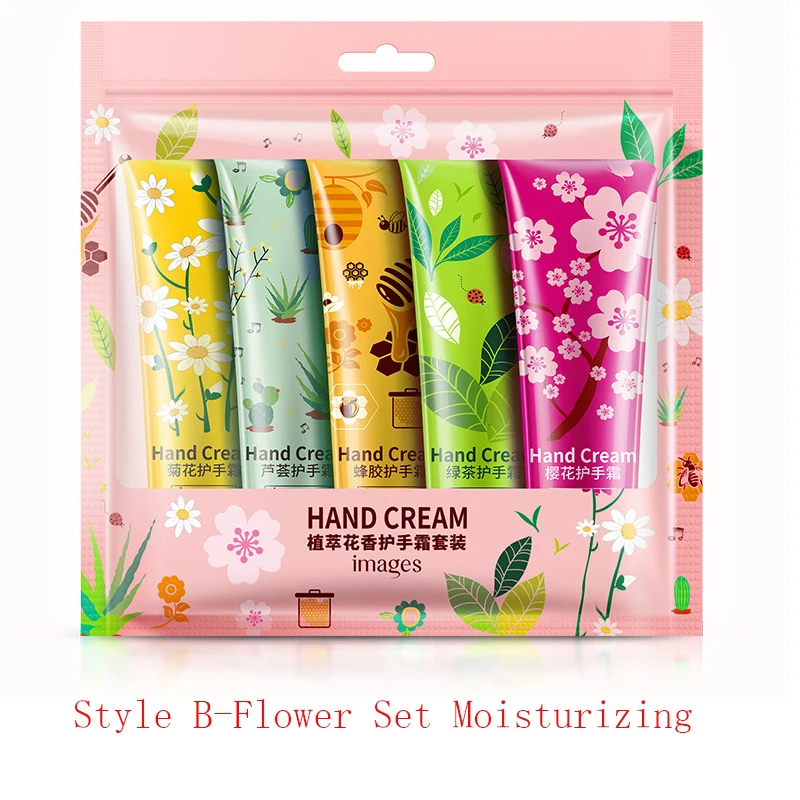 

5Pcs/lot Whitening Moisturizing Hand Cream Set Plant Extract Fragrance Hand Lotions Hydrating Nourishing Anti-chapping Hand Care