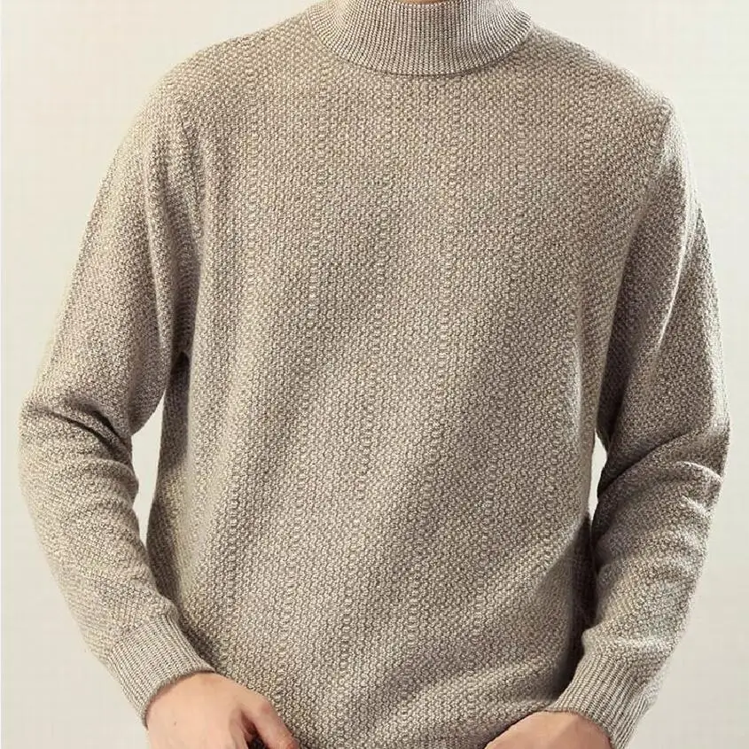 Кашемировый свитер, Мужской пуловер, толстый, модный, стильный, небесный, хаки, зеленый, натуральная ткань, высокое качество,, распродажа - Цвет: Хаки